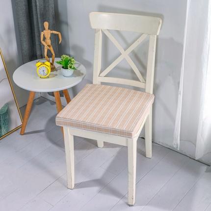 91家纺网 家纺一手货源 找家纺 U品汇新款北欧现代办公室椅学生凳椅垫海绵坐垫 棉麻提花米黄