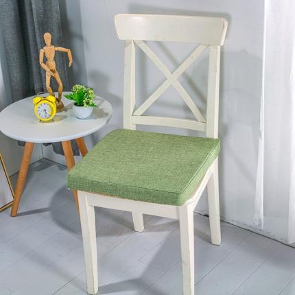 U品汇新款北欧现代办公室椅学生凳椅垫海绵坐垫 棉麻素色草绿