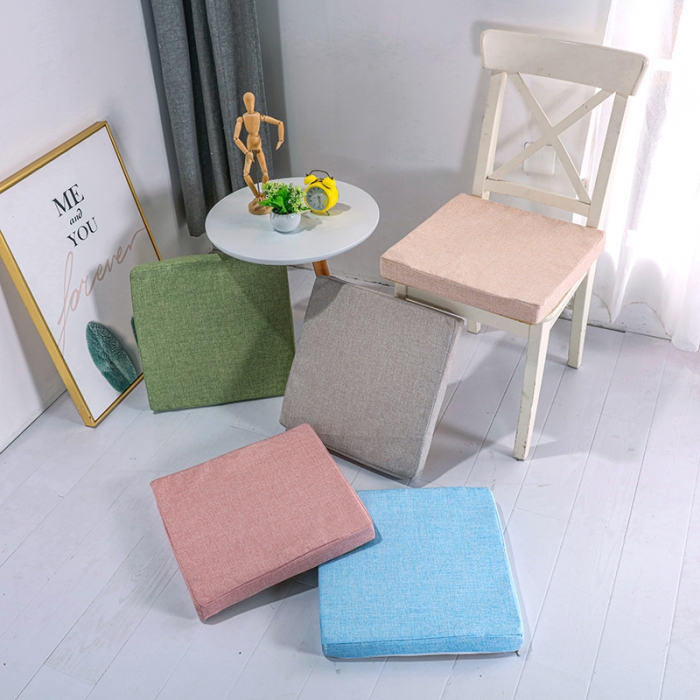 91家纺网 家纺一手货源 找家纺 U品汇新款北欧现代办公室椅学生凳椅垫海绵坐垫 棉麻素色肉粉