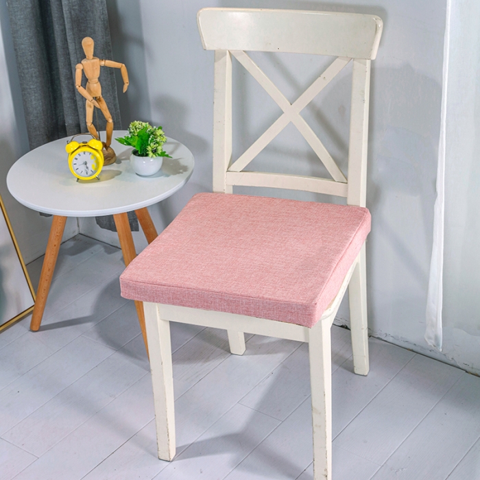 91家纺网 家纺一手货源 找家纺 U品汇新款北欧现代办公室椅学生凳椅垫海绵坐垫 棉麻素色肉粉