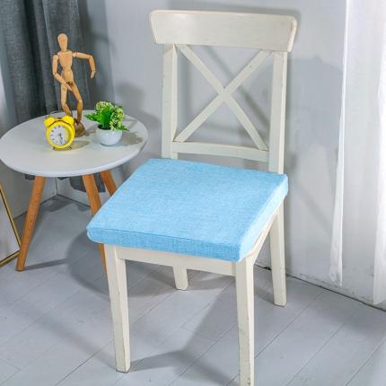 U品汇新款北欧现代办公室椅学生凳椅垫海绵坐垫 棉麻素色雪域蓝