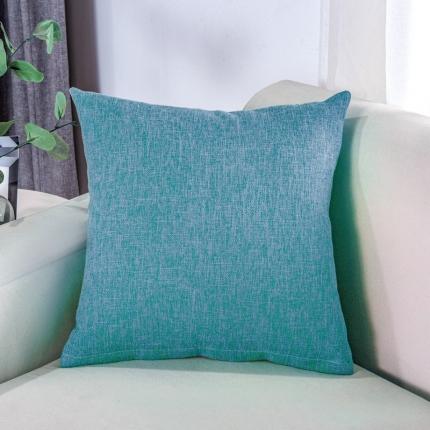 91家纺网 家纺一手货源 找家纺 U品汇 2021新款棉麻抱枕套 棉麻素色雪域蓝