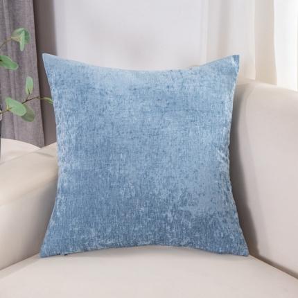 91家纺网 家纺一手货源 找家纺 U品汇 2021新款棉麻抱枕套 雪尼尔雪域蓝