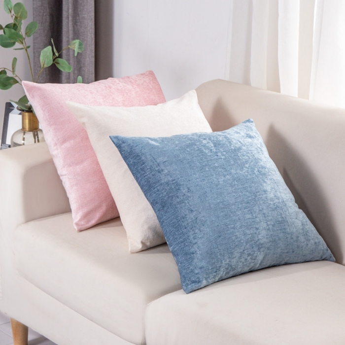 91家纺网 家纺一手货源 找家纺 U品汇 2021新款棉麻抱枕套 棉麻素色雪域蓝