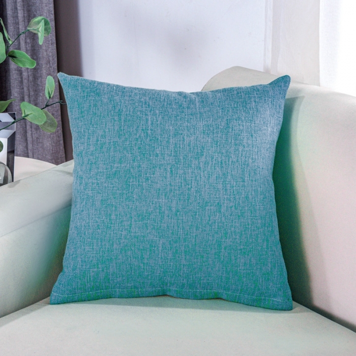 91家纺网 家纺一手货源 找家纺 U品汇 2021新款棉麻抱枕套 棉麻素色雪域蓝