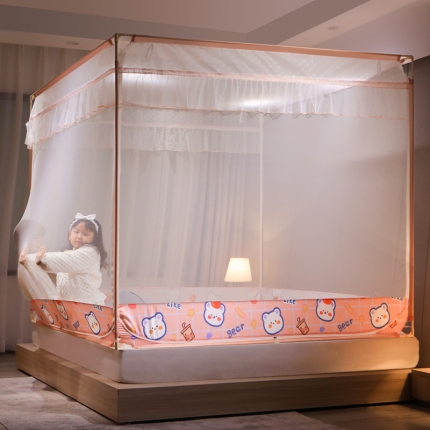 91家纺网 家纺一手货源 找家纺 （总）2024凯儿升级床笠款宝宝防摔坐床拉链蚊帐单双人家用