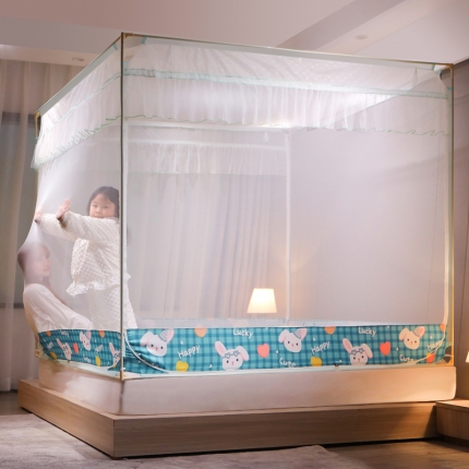 91家纺网 家纺一手货源 找家纺 （总）2024凯儿升级床笠款宝宝防摔坐床拉链蚊帐单双人家用