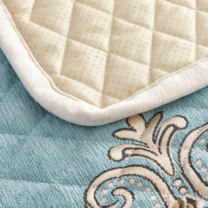 91家纺网 家纺一手货源 找家纺 U品汇 2021新款刺绣系列飘窗垫 雪尼尔-宾利蓝