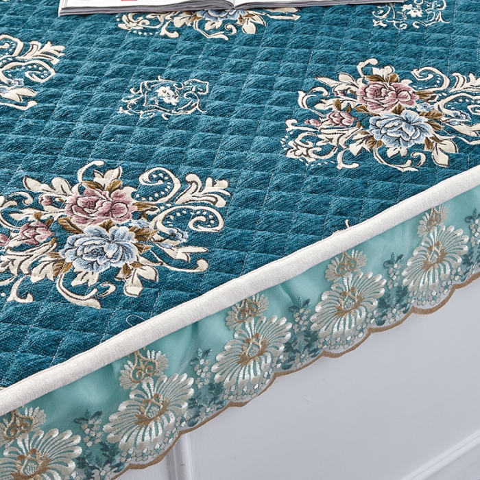 91家纺网 家纺一手货源 找家纺 U品汇 2021新款刺绣系列飘窗垫 雪尼尔-墨绿