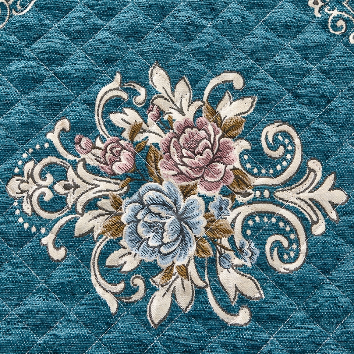 91家纺网 家纺一手货源 找家纺 U品汇 2021新款刺绣系列飘窗垫 雪尼尔-墨绿