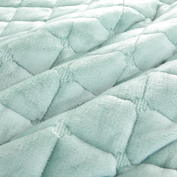 91家纺网 家纺一手货源 找家纺 U品汇 2021新款法莱绒花边飘窗垫 抹茶绿