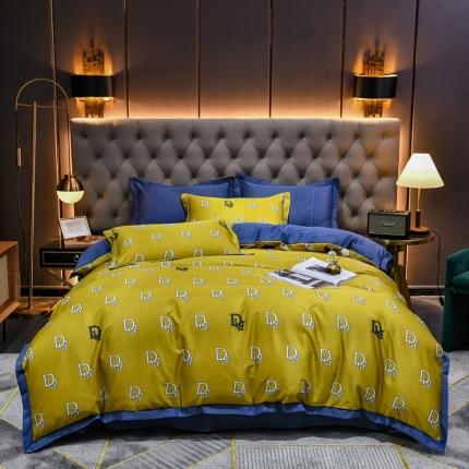 91家纺网 家纺一手货源 找家纺 轻奢风水洗天丝全m小清新韩版四件套水洗真丝套件简爱