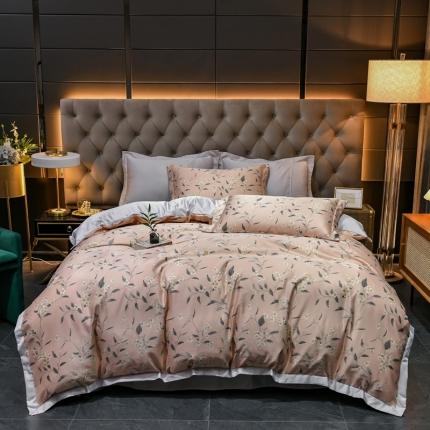 91家纺网 家纺一手货源 找家纺 轻奢风水洗天丝全m小清新韩版四件套水洗真丝套件婉约