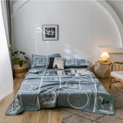 91家纺网 家纺一手货源 找家纺 （总）朴尔  2021新款时尚六层全棉纱布毛巾被