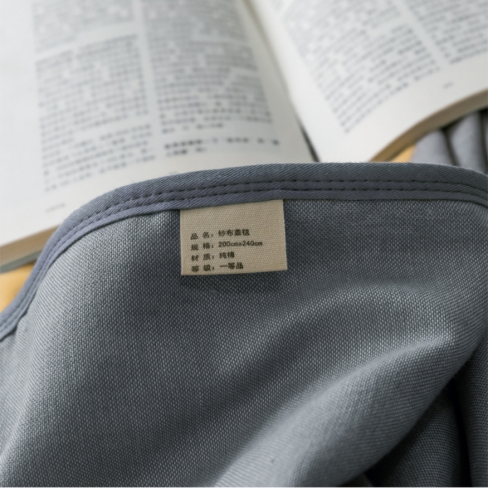 91家纺网 家纺一手货源 找家纺 朴尔  2021新款时尚六层全棉纱布毛巾被菠萝物语-灰