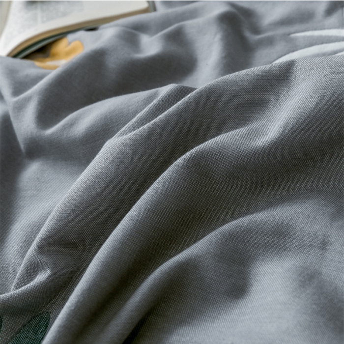 91家纺网 家纺一手货源 找家纺 朴尔  2021新款时尚六层全棉纱布毛巾被菠萝物语-灰