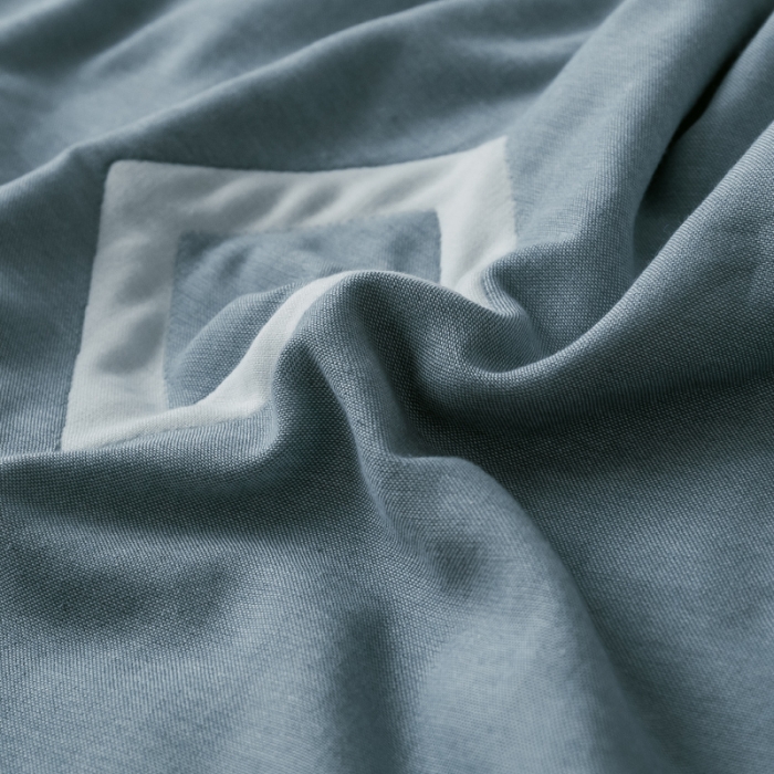 91家纺网 家纺一手货源 找家纺 朴尔  2021新款时尚六层全棉纱布毛巾被时尚几何-蓝