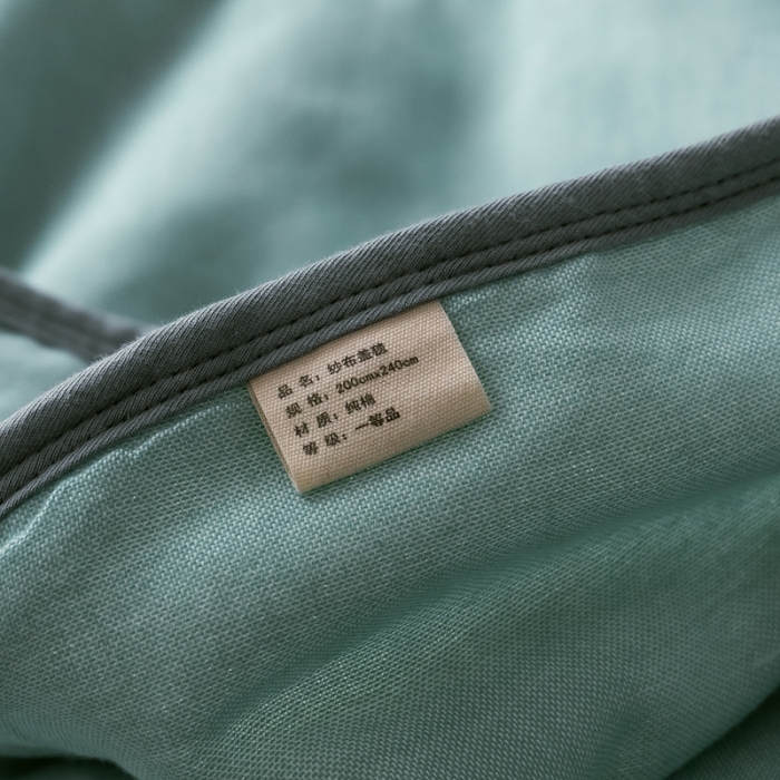 91家纺网 家纺一手货源 找家纺 朴尔  2021新款时尚六层全棉纱布毛巾被时尚几何-绿