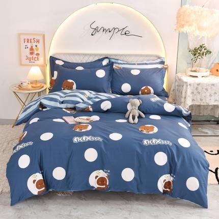 91家纺网 家纺一手货源 找家纺 甜之梦家纺 2025新款13372全棉印花四件套 波比熊