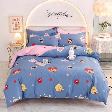 91家纺网 家纺一手货源 找家纺 甜之梦家纺 2025新款13372全棉印花四件套 芝麻街