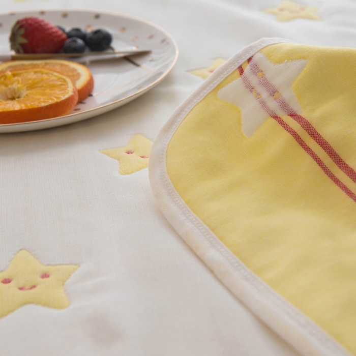 91家纺网 家纺一手货源 找家纺 朴尔 2021新款经典六层纱布全棉毛巾被系列 星愿