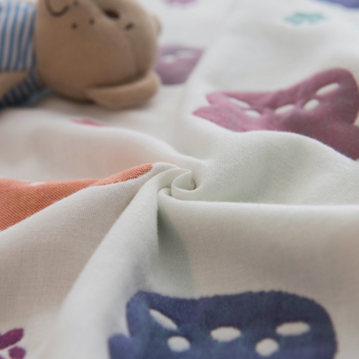 91家纺网 家纺一手货源 找家纺 朴尔 2021新款经典六层纱布全棉毛巾被系列 熊头