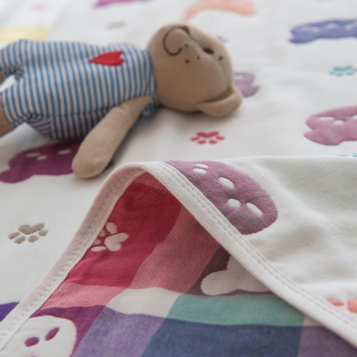 91家纺网 家纺一手货源 找家纺 朴尔 2021新款经典六层纱布全棉毛巾被系列 熊头