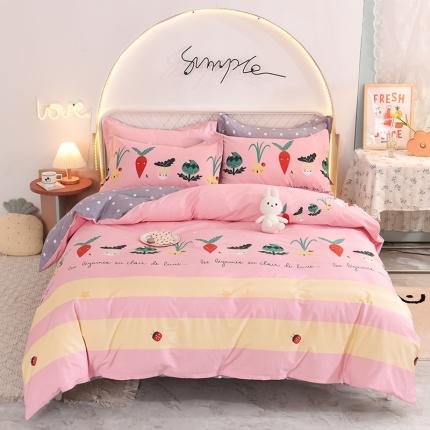 甜之梦家纺 2025新款13372全棉印花四件套 冰纷萝卜