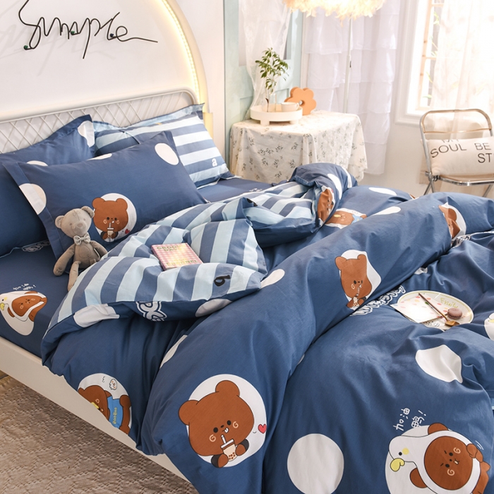 91家纺网 家纺一手货源 找家纺 甜之梦家纺 2025新款13372全棉印花四件套 波比熊