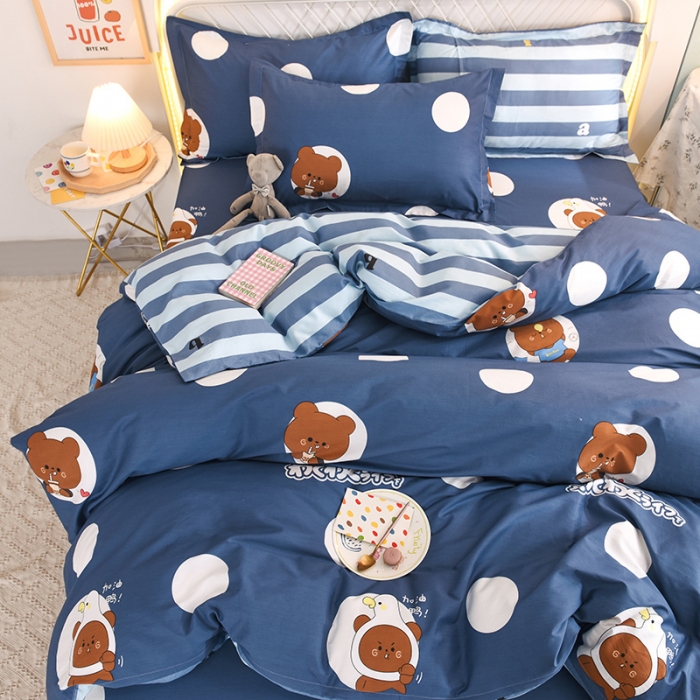 91家纺网 家纺一手货源 找家纺 甜之梦家纺 2025新款13372全棉印花四件套 波比熊