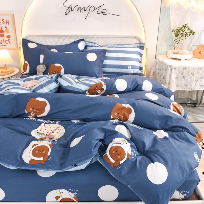 91家纺网 家纺一手货源 找家纺 甜之梦家纺 2025新款13372全棉印花四件套 波比熊