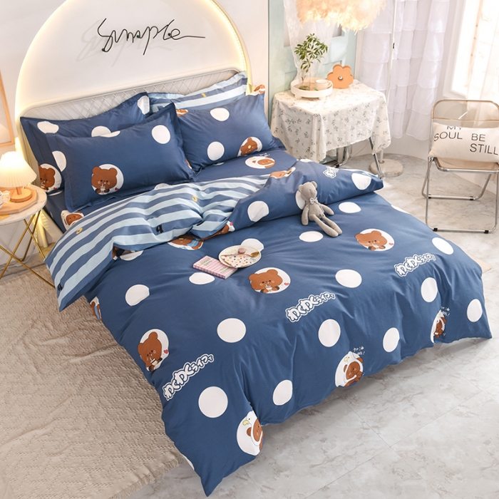 91家纺网 家纺一手货源 找家纺 甜之梦家纺 2025新款13372全棉印花四件套 波比熊