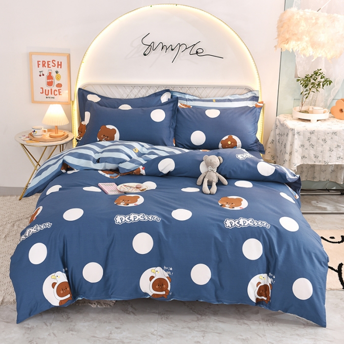 91家纺网 家纺一手货源 找家纺 甜之梦家纺 2025新款13372全棉印花四件套 波比熊