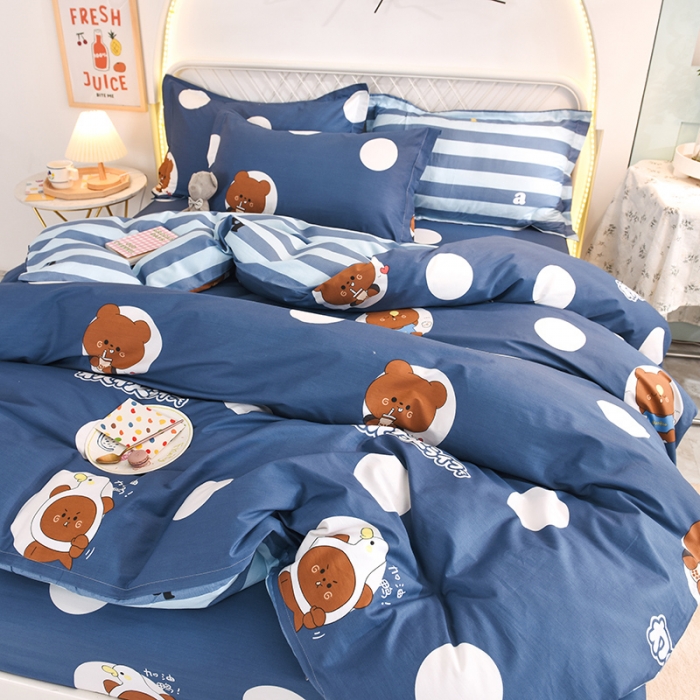 91家纺网 家纺一手货源 找家纺 甜之梦家纺 2025新款13372全棉印花四件套 波比熊