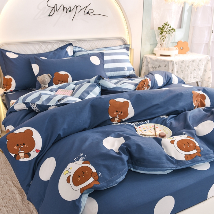 91家纺网 家纺一手货源 找家纺 甜之梦家纺 2025新款13372全棉印花四件套 波比熊