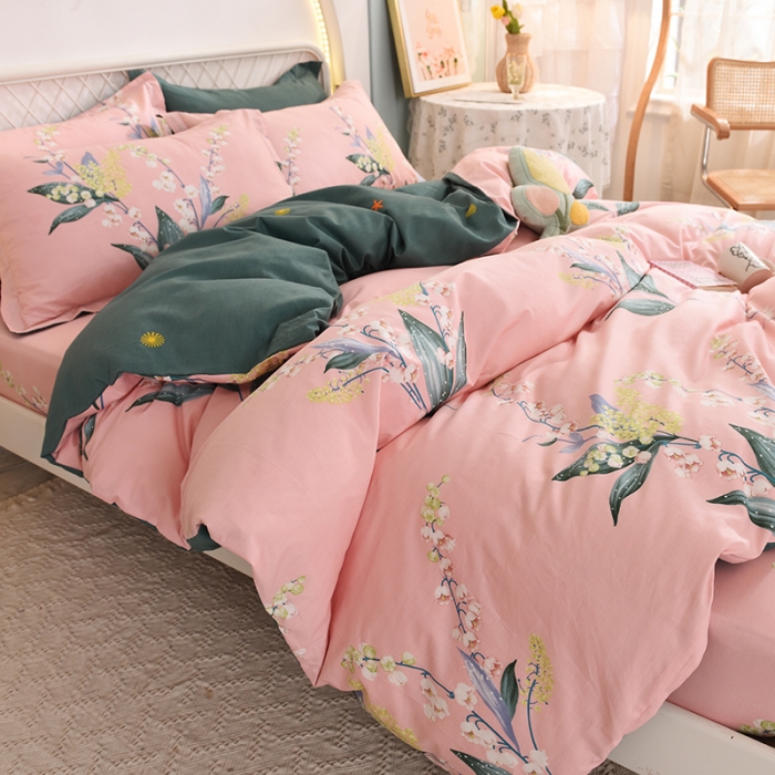 91家纺网 家纺一手货源 找家纺 甜之梦家纺 2025新款13372全棉印花四件套 春庭雪