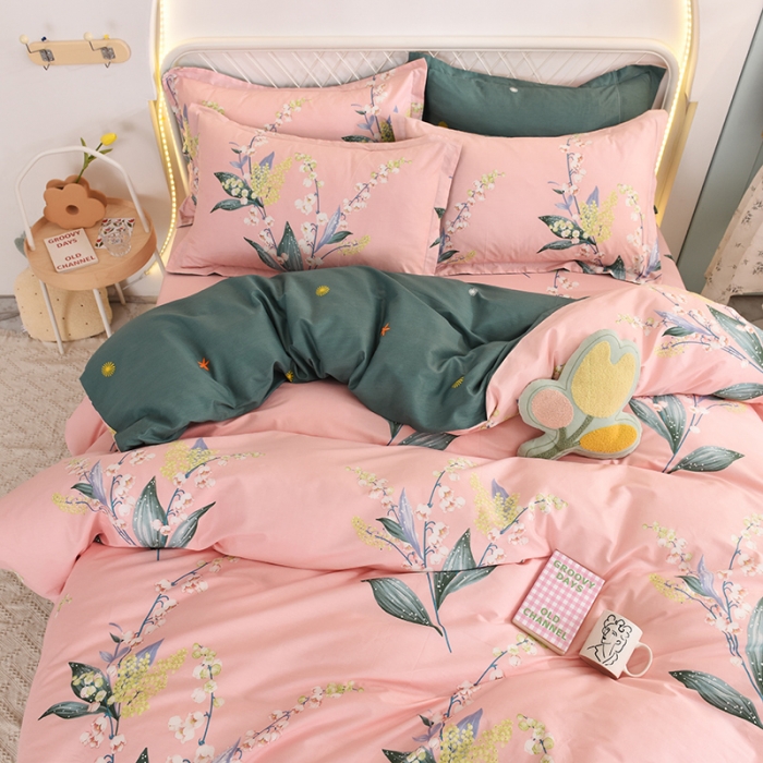 91家纺网 家纺一手货源 找家纺 甜之梦家纺 2025新款13372全棉印花四件套 春庭雪