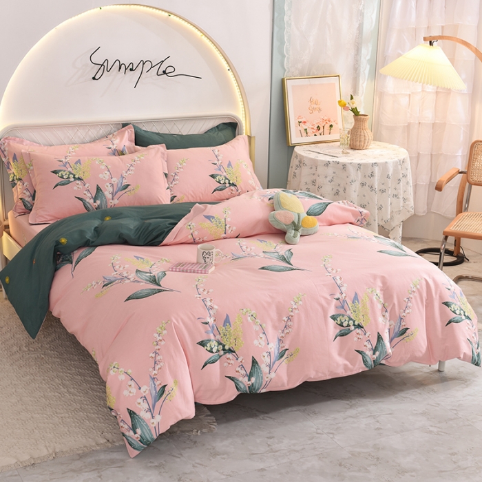 91家纺网 家纺一手货源 找家纺 甜之梦家纺 2025新款13372全棉印花四件套 春庭雪