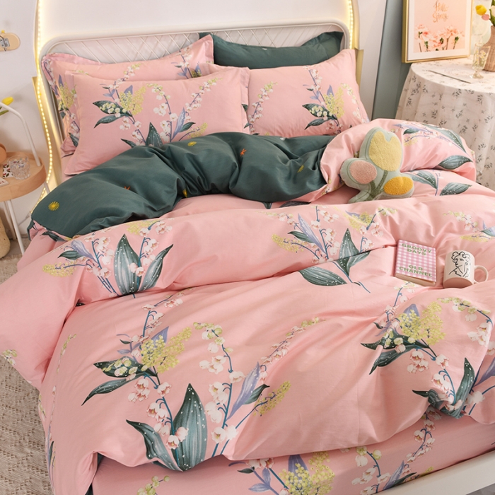 91家纺网 家纺一手货源 找家纺 甜之梦家纺 2025新款13372全棉印花四件套 春庭雪