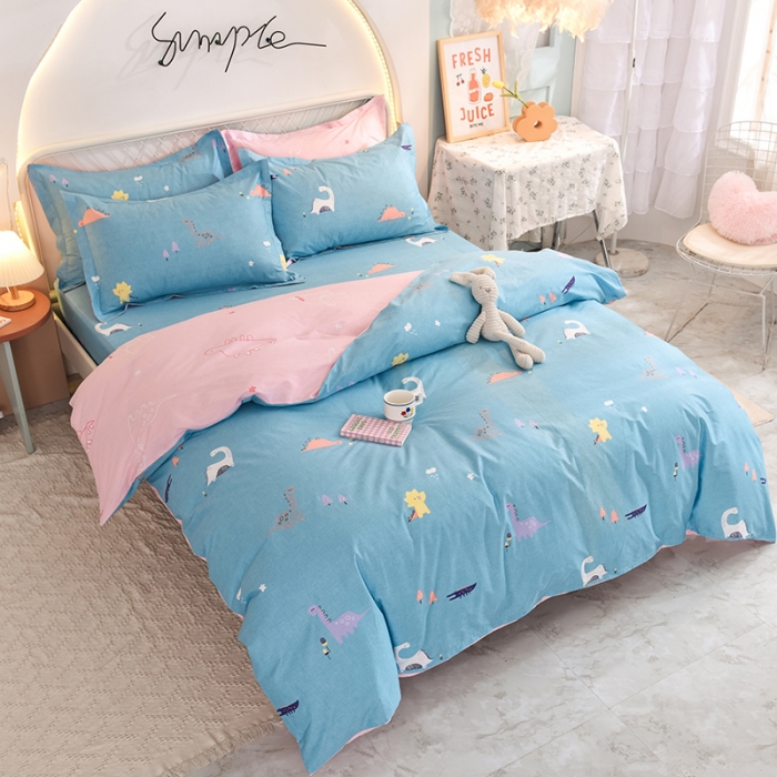 91家纺网 家纺一手货源 找家纺 甜之梦家纺 2025新款13372全棉印花四件套 恐龙世界