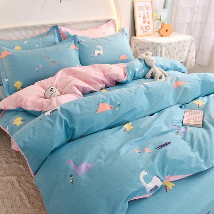 91家纺网 家纺一手货源 找家纺 甜之梦家纺 2025新款13372全棉印花四件套 恐龙世界