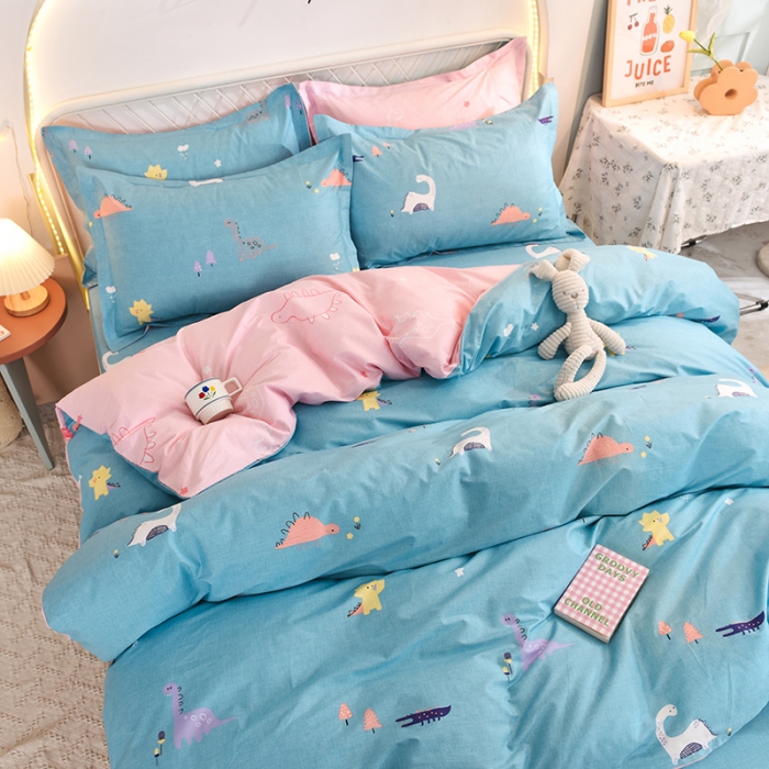 91家纺网 家纺一手货源 找家纺 甜之梦家纺 2025新款13372全棉印花四件套 恐龙世界