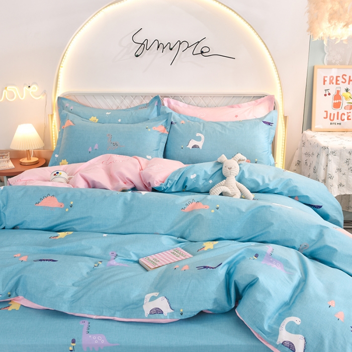 91家纺网 家纺一手货源 找家纺 甜之梦家纺 2025新款13372全棉印花四件套 恐龙世界