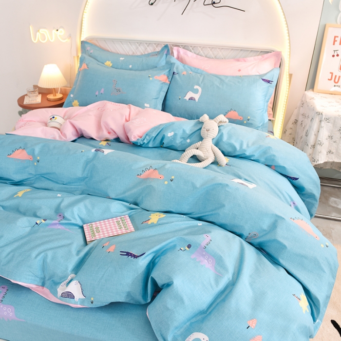 91家纺网 家纺一手货源 找家纺 甜之梦家纺 2025新款13372全棉印花四件套 恐龙世界