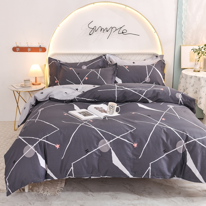 91家纺网 家纺一手货源 找家纺 甜之梦家纺 2025新款13372全棉印花四件套 流星雨