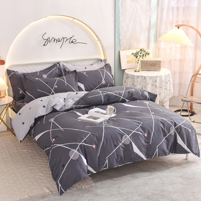 91家纺网 家纺一手货源 找家纺 甜之梦家纺 2025新款13372全棉印花四件套 流星雨