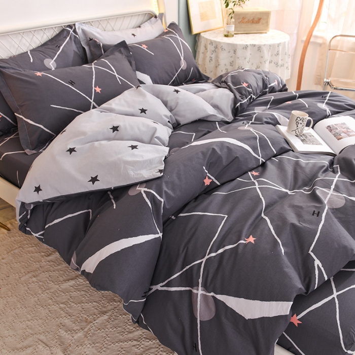 91家纺网 家纺一手货源 找家纺 甜之梦家纺 2025新款13372全棉印花四件套 流星雨