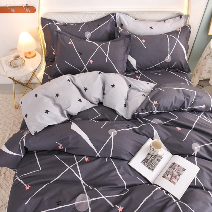 91家纺网 家纺一手货源 找家纺 甜之梦家纺 2025新款13372全棉印花四件套 流星雨