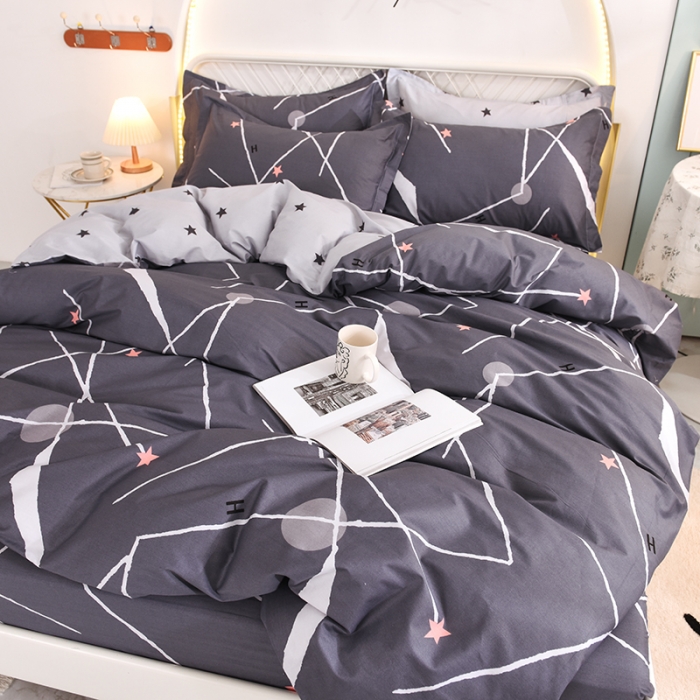 91家纺网 家纺一手货源 找家纺 甜之梦家纺 2025新款13372全棉印花四件套 流星雨