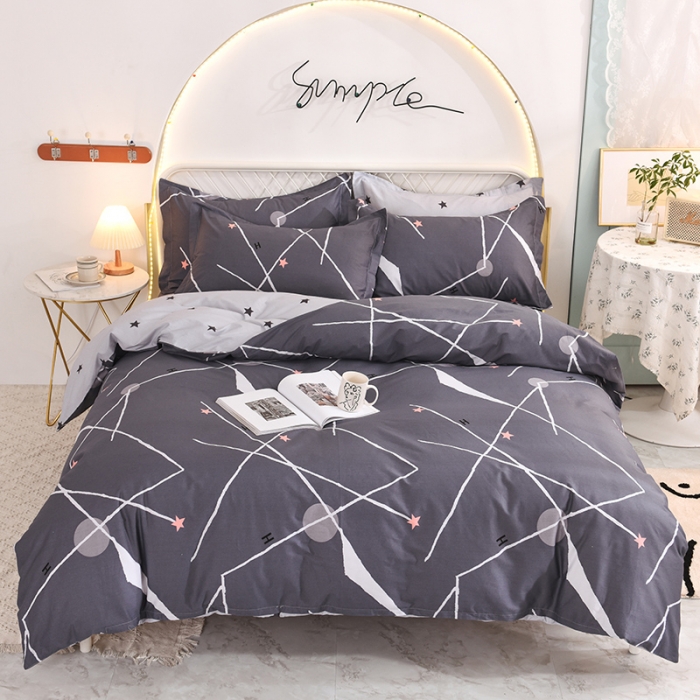 91家纺网 家纺一手货源 找家纺 甜之梦家纺 2025新款13372全棉印花四件套 流星雨